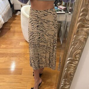 Leith long animal print skirt